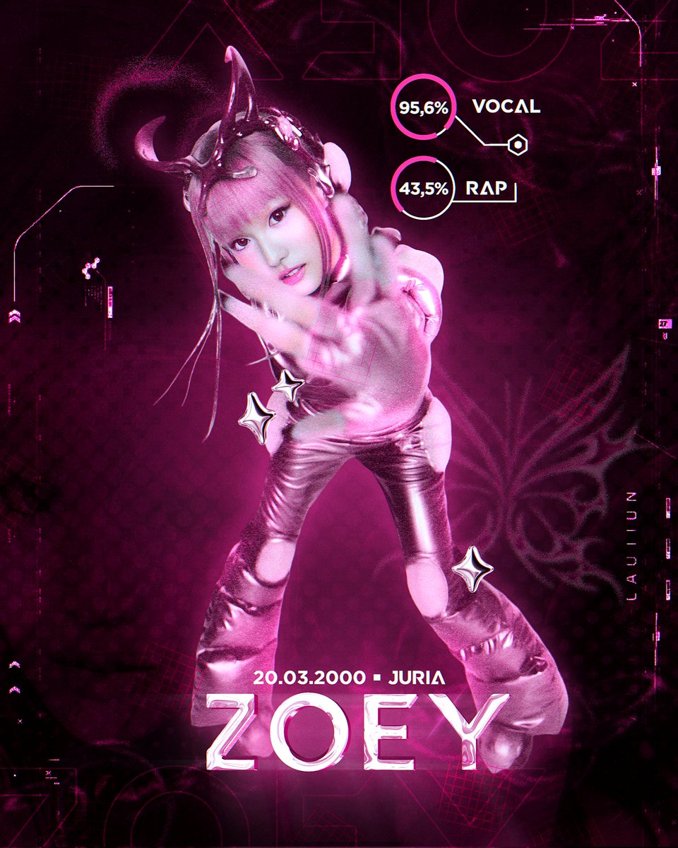 𝗭𝗢𝗘𝗬 • PROFILE #6
Vocalista. 
#ENORA #ZOEY #NewEra