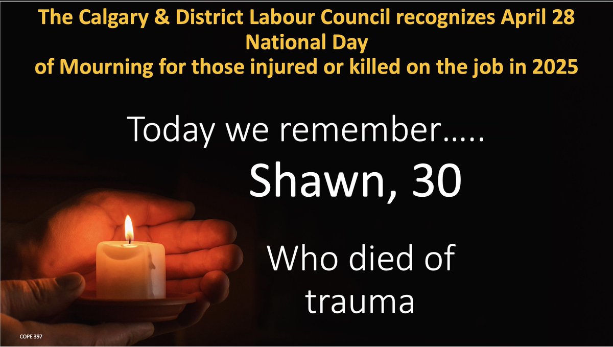 CalgaryLabour's tweet photo. Today we remember Shaun, 30, who died of trauma. https://t.co/tTZxPqOXkO