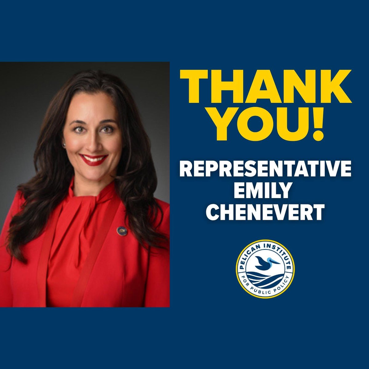 PelicanInst's tweet image. Thank you, Representative @emilymchenevert, for standing with families against government overreach in private religious education! House Bill 1112 #lalege #lagov