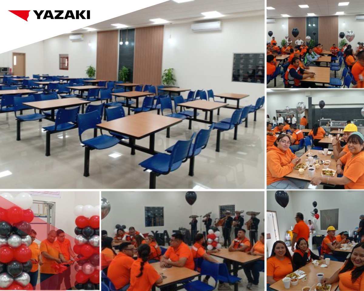 YazakiNA's tweet image. Building Better Spaces 🍽️✨
At #Yazaki #Juarez DC, a new space has been inaugurated to support #Wellbeing, #collaboration &amp;amp; a positive #workenvironment 🤝This initiative brings teams together &amp;amp; supports safe, efficient &amp;amp; people-centered operations across the region 🌎#Teamwork