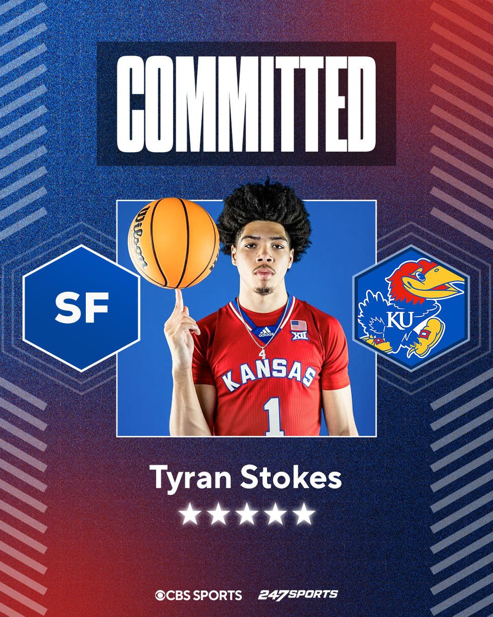 Tyran Stokes the No. 1 player in the class of 2026 just announced live on ESPN Tip-Off that he's headed to #Kansas 247sports.com/college/basket…