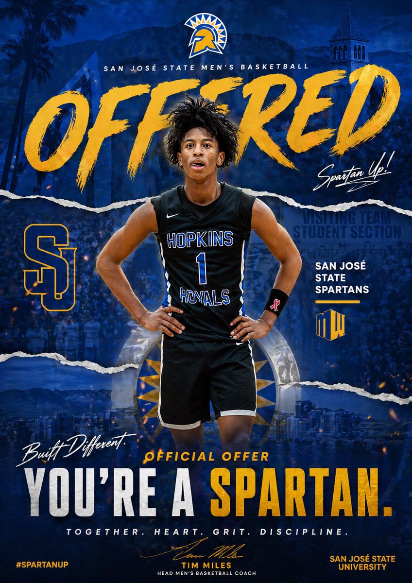 Treday_03's tweet photo. Blessed to receive my first d1 offer from coach @CoachMiles and the entire @SanJoseStateMBB staff for the opportunity . @grassrootshoops @madehoops @SIZZLEAAU https://t.co/qZN7iYzqTs