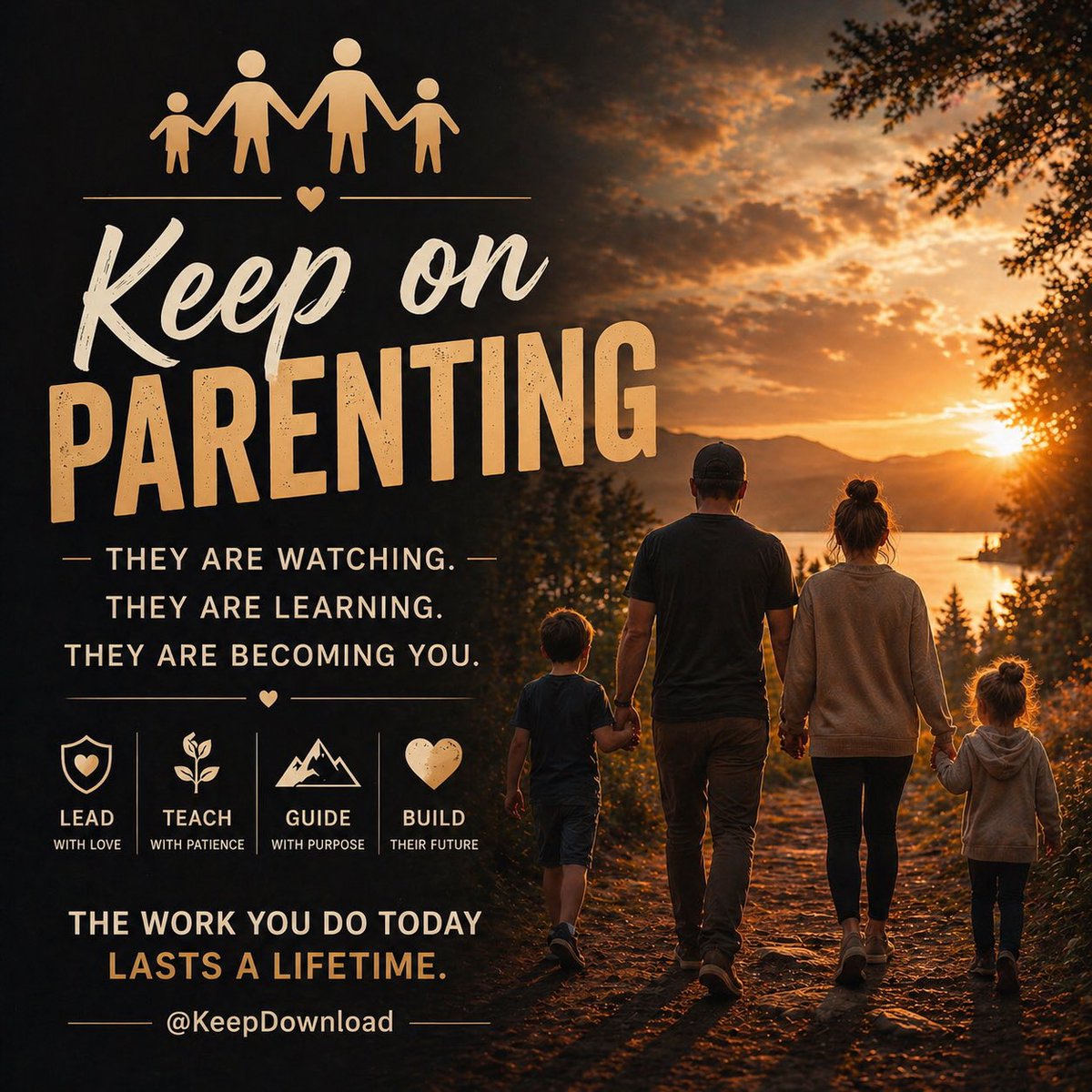 KeepDownload's tweet image. Keep on Parenting.

They’re watching. They’re learning. They’re becoming you.
The little moments, 
The work you do today lasts a lifetime.

@KeepDownload #KeepOnParenting #FamilyFirst #LeadByExample #ParentingDaily #fypシ゚viral #family #love #tiktokfails #sports #kids