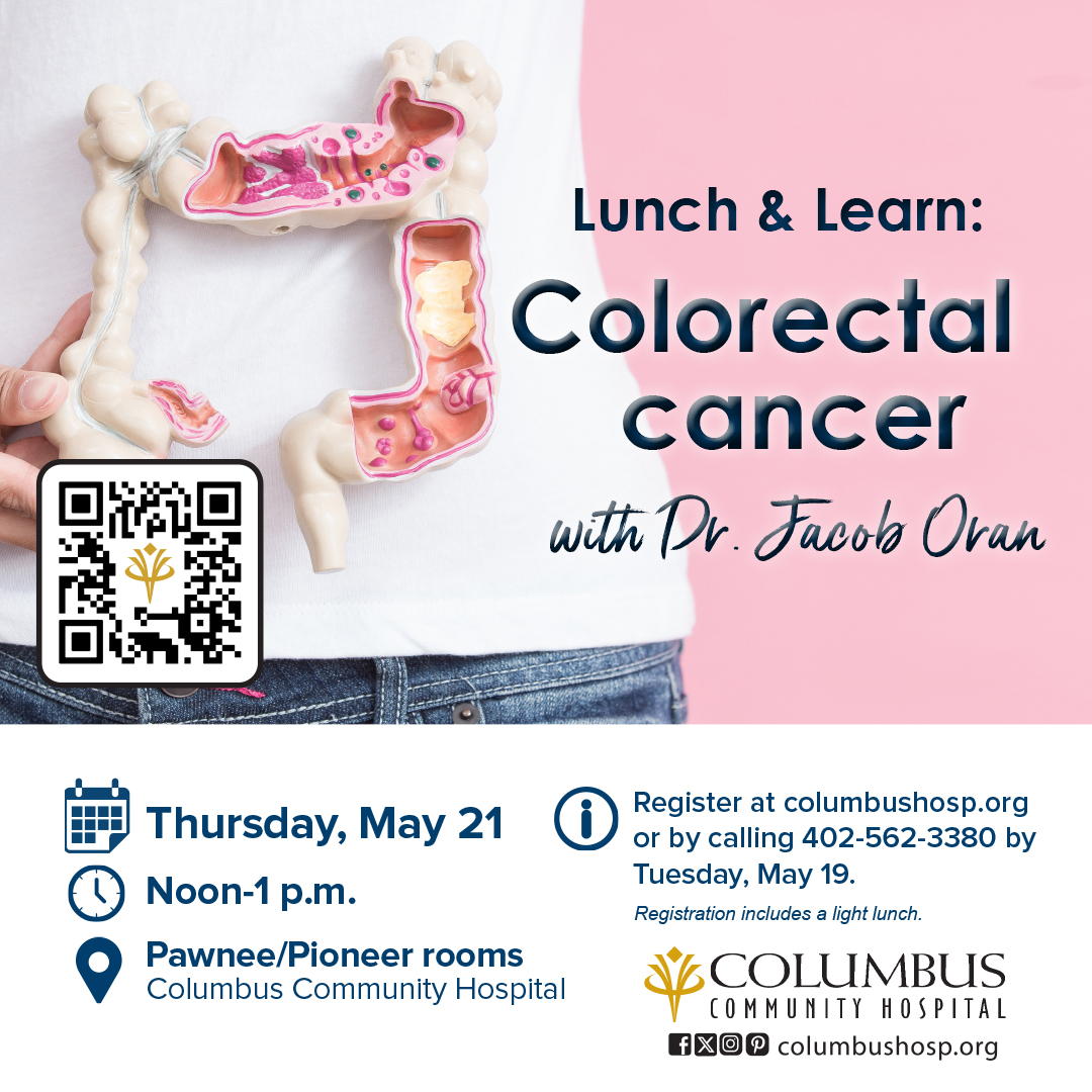 columbushosp's tweet image. Join our Lunch &amp;amp; Learn with Dr. Jacob Oran on colorectal cancer, routine screenings, and Q&amp;amp;A. Learn more: ow.ly/fB0u50YNu1l 

#CCH #HealthEducation #LunchAndLearn #CancerPrevention