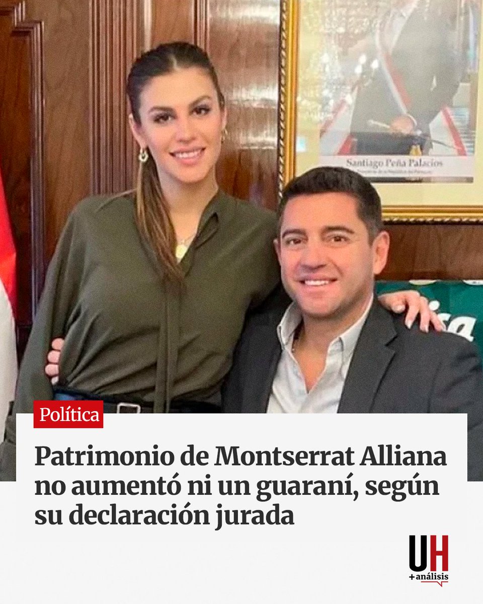 Tras su renuncia a la Cámara de Diputados, Montserrat Alliana, hija del vicepresidente Pedro Alliana, presentó hoy su declaración jurada de bienes. Llamativamente, su patrimonio sigue exactamente igual a cuando entró a la institución, a pesar de haber aumentado sus ingresos en