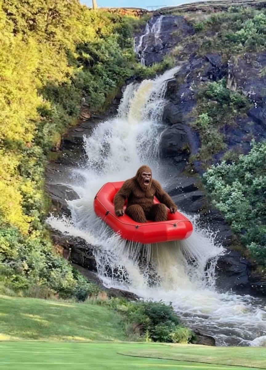 The waterfall was flowin’ today boys!! 
(not ai)