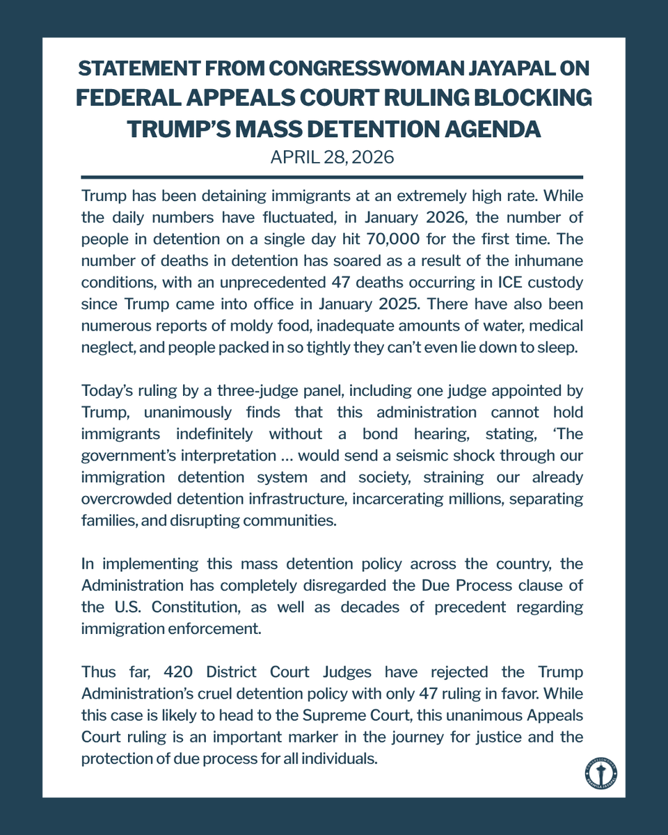 Rep. Pramila Jayapal tweet media