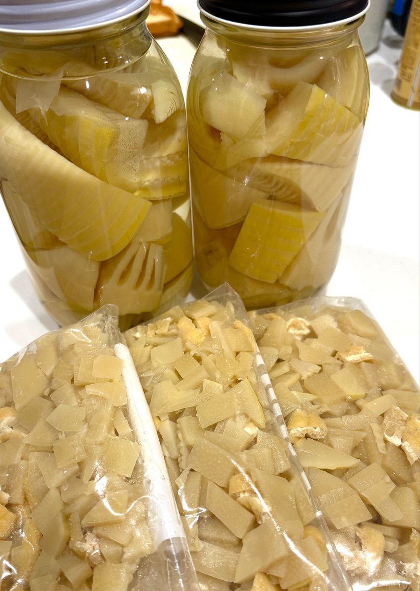 筍たくさん頂いたので、瓶詰めと冷凍筍ご飯セットを作成！