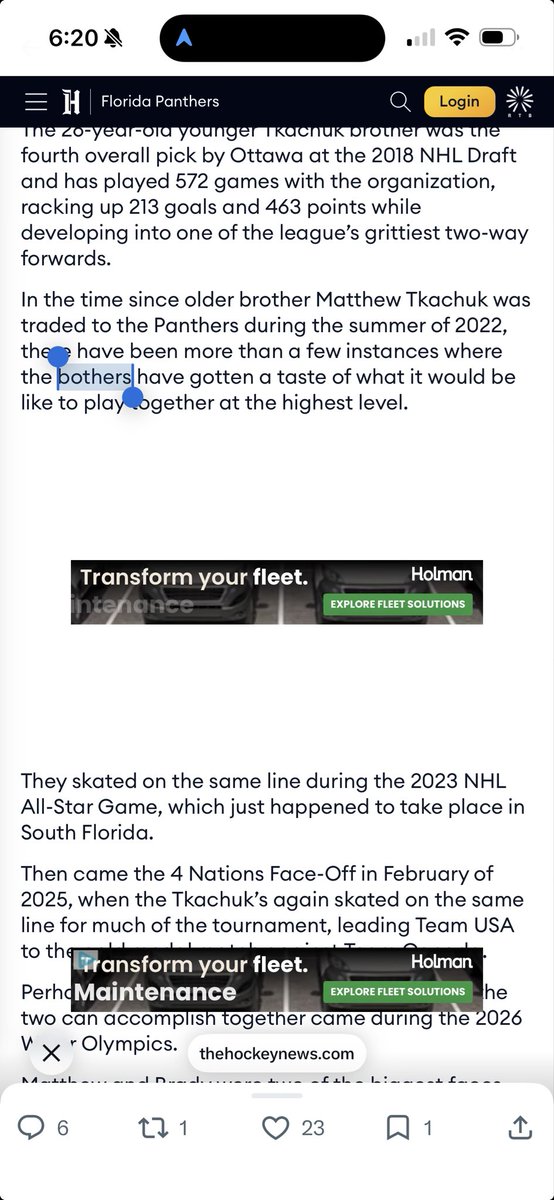 cberms's tweet photo. @DavidDwork @TheHockeyNews One of the rare instances where the typo also works as an apt description https://t.co/kljOHxl1Wk