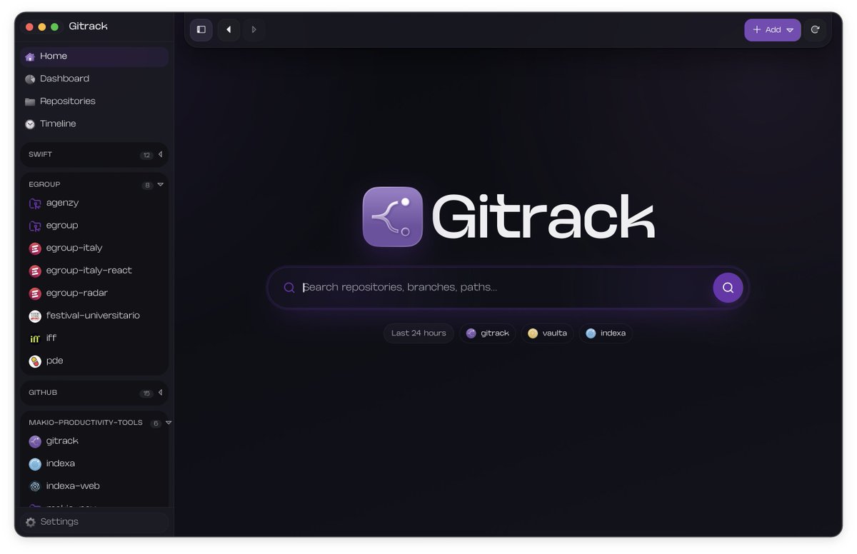 ilmakio's tweet photo. btw i’m building an app that tracks how much time you spend across all your git repos/projects, using commit history and changed files to estimate the hours invested in each one 📊

kinda useful if you’ve ever wondered "where did all my dev time go?" https://t.co/79EMx0100V