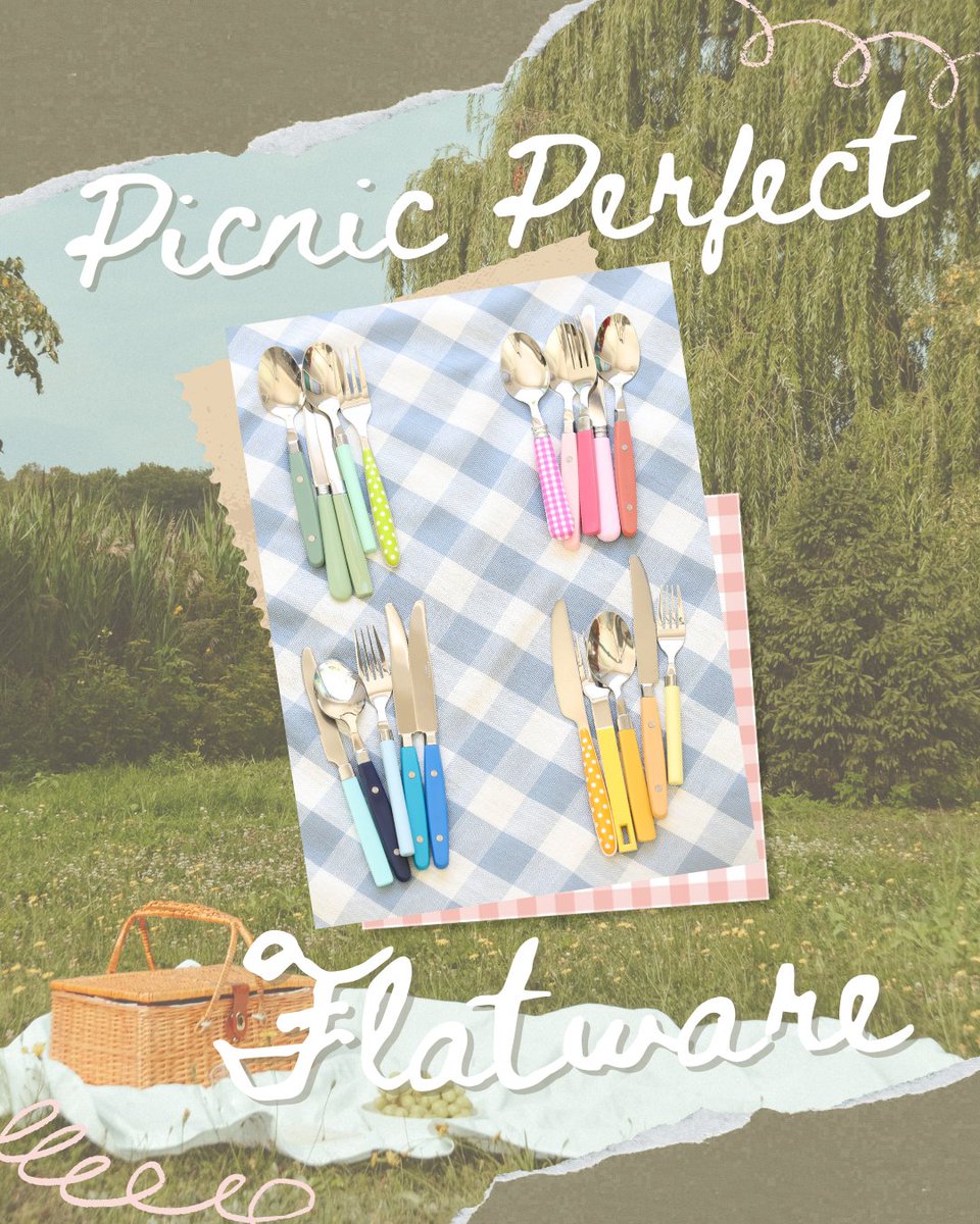 ANNOVAme's tweet photo. ANNOVA flatware is made for picnics. Shop link in bio to complete your picnic checklist today. 🌸✨

#ANNOVA #ANNOVAme #tablesetting #tabledecor #tablescape #tableware #TableStyling #TableSettingIdeas #TableDecorInspo #decor #TabletopDecor https://t.co/2laYO4h884