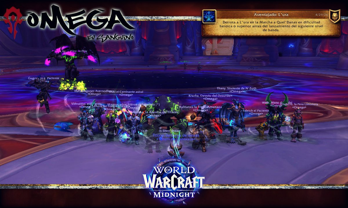 Yuki_Feral's tweet image. Y conseguido el [Aventajado: L'ura] en Heroico con @Omega_Guild !! Y acabada esta primera parte de #Midnight !! 😎😎 #Warcraft
