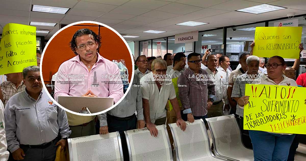 laopinionpr's tweet photo. Entre gritos exigen la destitución de Emmanuel Román Montiel Cerón, a quien acusan de insensible al no permitir clima ni ventiladores a los pacientes, mientras en su oficina, “el frio es insportable”.

#LaOpiniónDePozaRica
Más información en https://t.co/WqudFr81KO https://t.co/PG3XLtwMMb