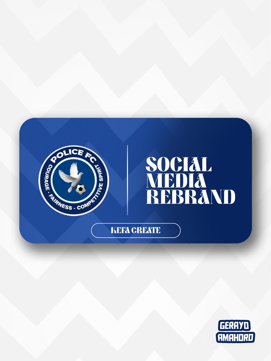 KefaCreate's tweet image. ⚽️ Concept Social Media Rebrand for Police FC
Bold. Clean. Professional.
Designed to bring more energy to football content online. 🔥
 not an official collaboration.
🎨 by @KefaCreate
⚽ @policefcrwanda
📩 Open for work.
#SportsDesign #FootballDesign #GraphicDesign #PoliceFc