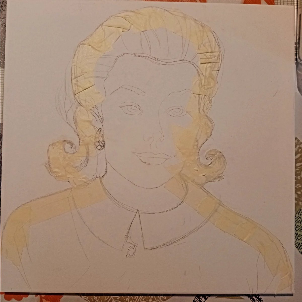 evsj88's tweet image. Proceso creativo, paso a paso del retrato de Judy Barton en la película Vértigo. El dibujo está sobre un lienzo de 40x40 en acrílico. @Paramount Pictures @ARTE @ComicConEspanaFans #arte #paint #draw #arttiktok #dibujo