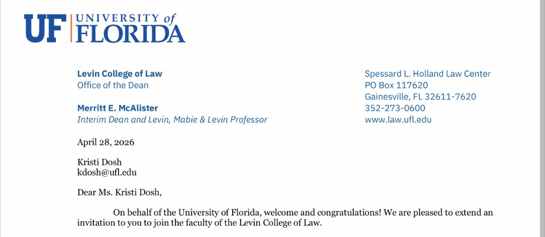 SportsBizMiss's tweet photo. Thrilled to be returning to @UFLaw this summer and fall to teach Sports Law and Contracts in the MSL program and NIL in the JD program.

I still remember how hard I hoped and wished to be admitted to UF Law as student, so every semester teaching there is an honor. https://t.co/DTMAF00gwB