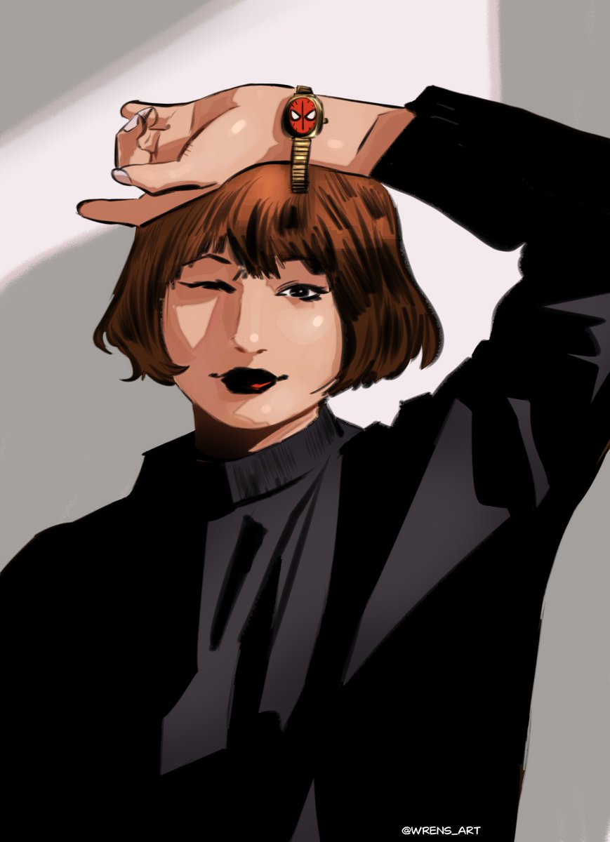 wrens_art's tweet image. Betty's cool new watch.
#spiderman