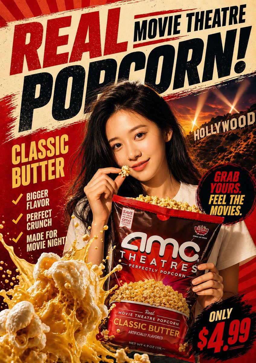 asianamcape's tweet image. Amy made an ad concept for @AMCTheatres perfectly popcorn #amc #amctheatres #popcorn #movies