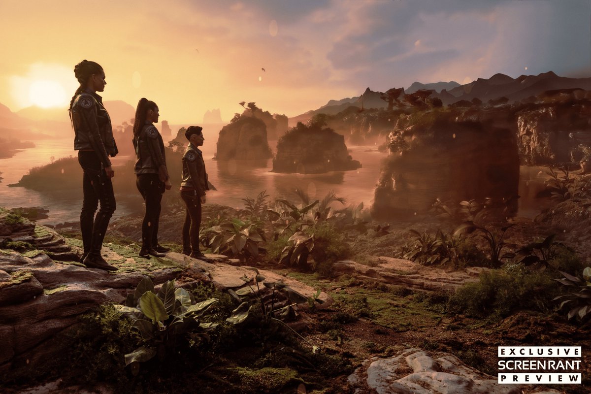 TheTrekCentral's tweet image. 🖖NEW LOOK at #StarTrek: #StrangeNewWorlds Season 4!

ScreenRant has shared an exclusive look at the upcoming season with this new photo. It features Una, La'an and Ortegas looking over a... strange new world... 

🚀 Season 4 Airs July 23rd!
