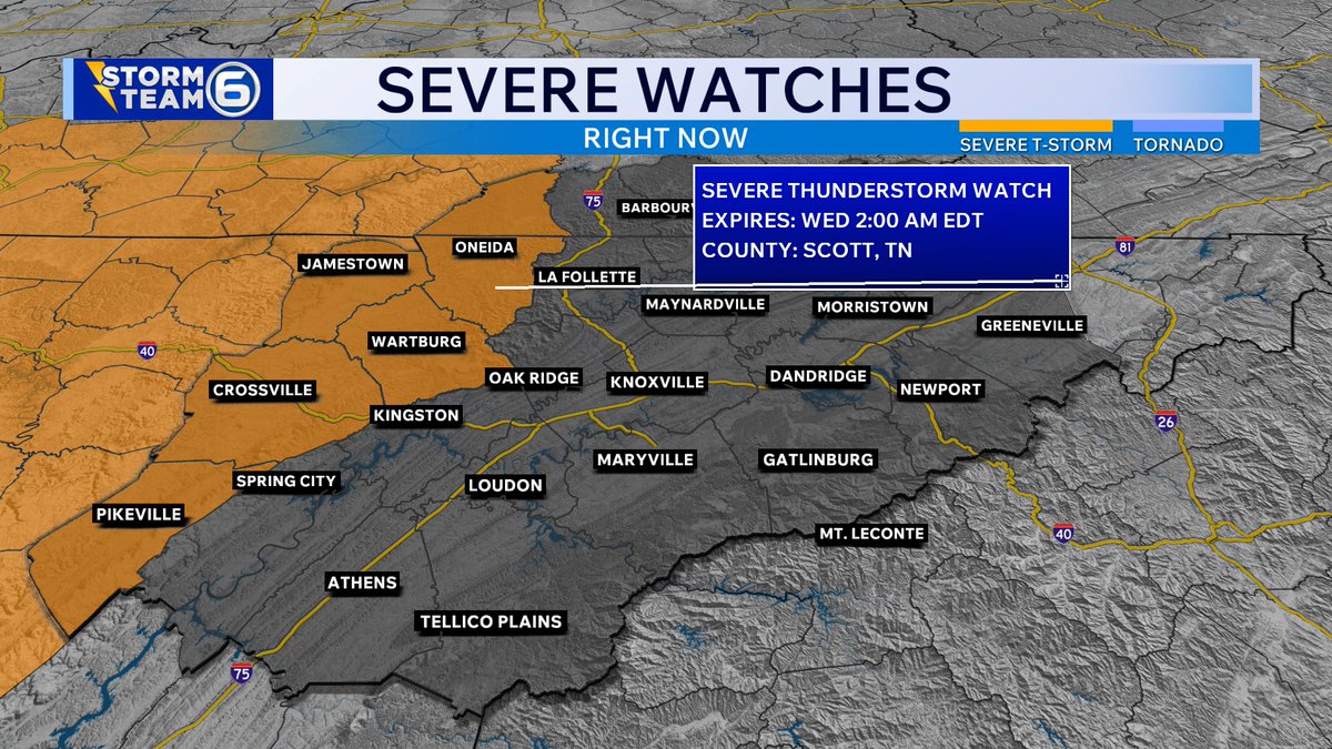 lucky13wxman's tweet image. 6:30pm TUE 4/28/26
A Severe Thunderstorm WATCH has been issued for most of the Plateau until 2am EDT.
This means severe storms are "possible", so have a plan in place and multiple ways to get alerts in case "warnings" are issued.
#tnwx #storms #severe