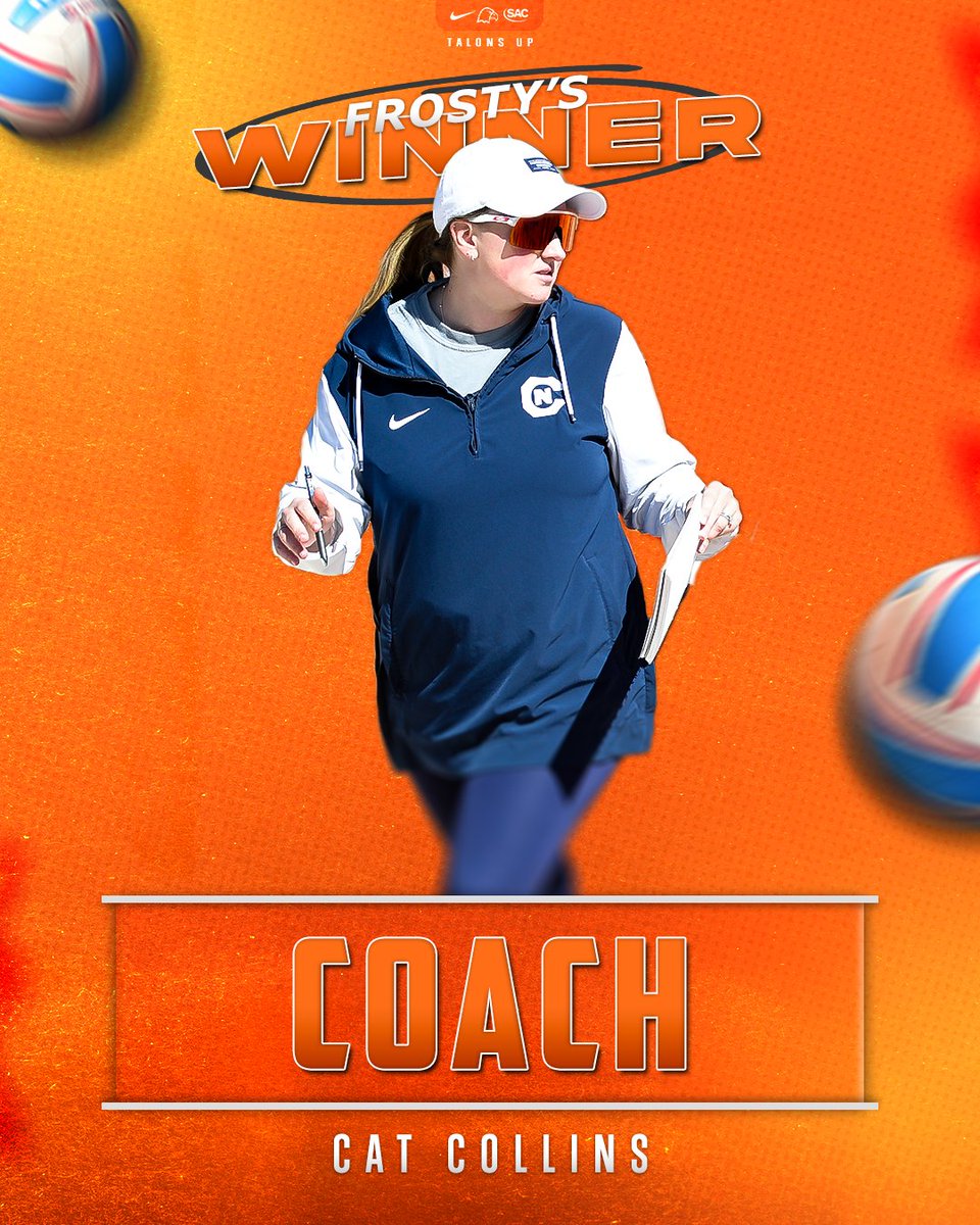CN_Eagles's tweet photo. The #FrostyAwards winner for Coach of the Year is...

🏖️ Cat Collins from @cnbeachvb after back-to-back conference championships and @AVCAVolleyball Small College Championship appearances 🏐

#TalonsUp x #FrostyAwards x @cnbeachvb https://t.co/1EjzWpr1Y9