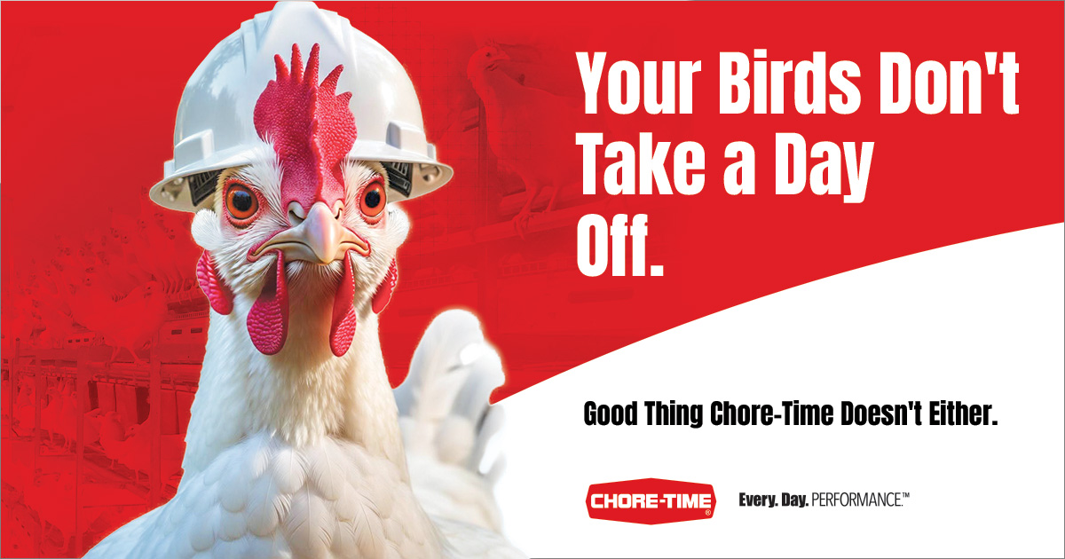 choretime's tweet photo. Every. Day. Performance.™ That’s what you can expect with Chore-Time’s systems for reliable feeding, watering, ventilation, controls and more. Talk with your local Chore-Time distributor to discover the solutions that don’t take a day off.

#ChoreTime #EveryDayPerformance https://t.co/KLvloA4drU