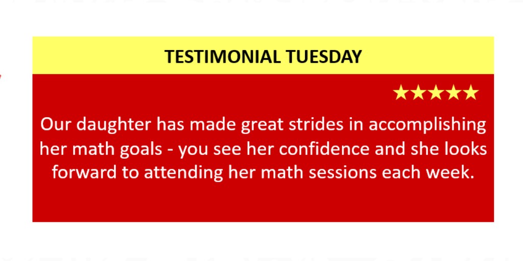 Mathnasiumwin's tweet image. Happy #TestimonialTuesday!

#Mathnasium #MathHelp