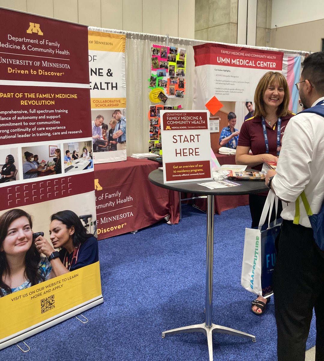 umnmedschool's tweet image. Meet faculty and residents from all 10 of the #UMN family medicine residency programs at the AAFP FUTURE Conference!

❗Funding available: Apply by May 1 for up to $800 reimbursement for #MN students (registration, travel, lodging) ➡️: bit.ly/48LZsYh.

@MNFamilyDocs