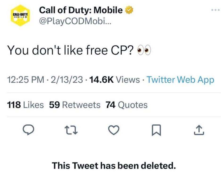 Remembering this historic tweet from codm