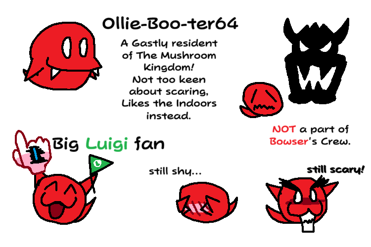 OllieGator64's tweet image. Here's my Mushroom-sona! It's a Boo!
Yeah.
Idk.
#mario #nintendo