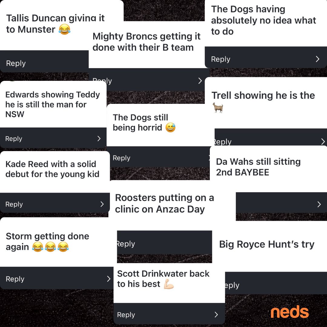 draughtsports's tweet image. Anzac Round was huge with some dominant wins and dominant individual performances. 

We polled the Draught Sports audience with @nedsaus on what they thought was the BIGGEST moment of the round - this is what they thought 👆🏻

What other moments were worthy of mention?

#NRL