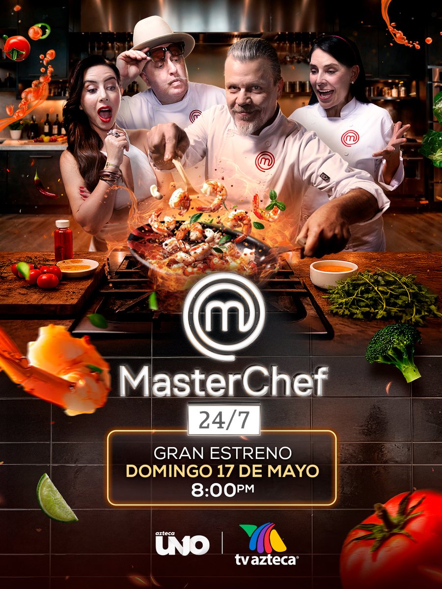 MasterChefMx's tweet image. La cocina más famosa de México enciende los fogones para el GRAN ESTRENO de #MasterChef 24/7. 🔥🧑🏻‍🍳👨🏻‍🍳

La aventura en nuestra cocina será a otro nivel y no te puedes perder nada. ¡Nos vemos el domingo 17 de mayo a las 8:00 P.M. por #AztecaUNO! 📺🙌

#MasterChefMx