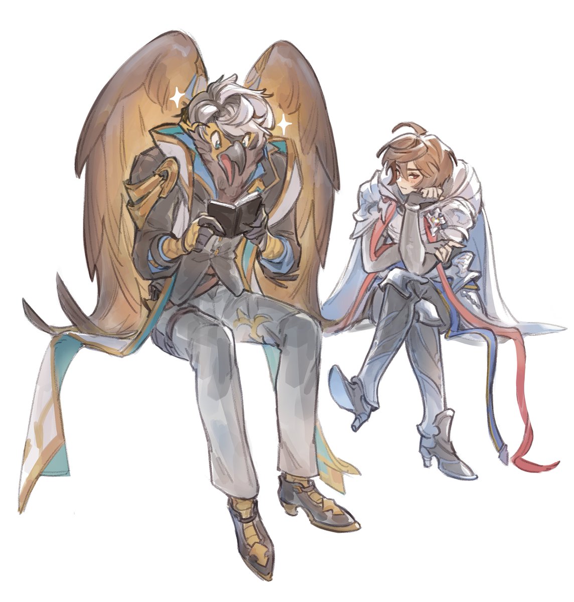 in case you forget, sandalphon also carries a notebook full of poems he writes about Lucifer