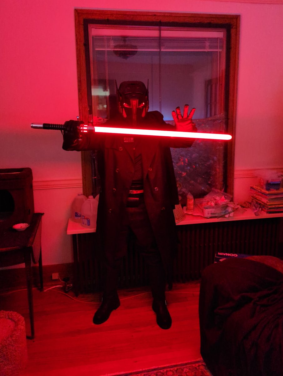 Operator_Dirge's tweet photo. Testing out my OC Sith cosplay for the first time!

Meet Darth Perilous.

Special shoutout to #graystarinnovations for the amazing helmet! Definitely check them out for your next sci-fi/cyberpunk cosplay project.

https://t.co/75Jk4EEZmt https://t.co/WARuJtA6PK