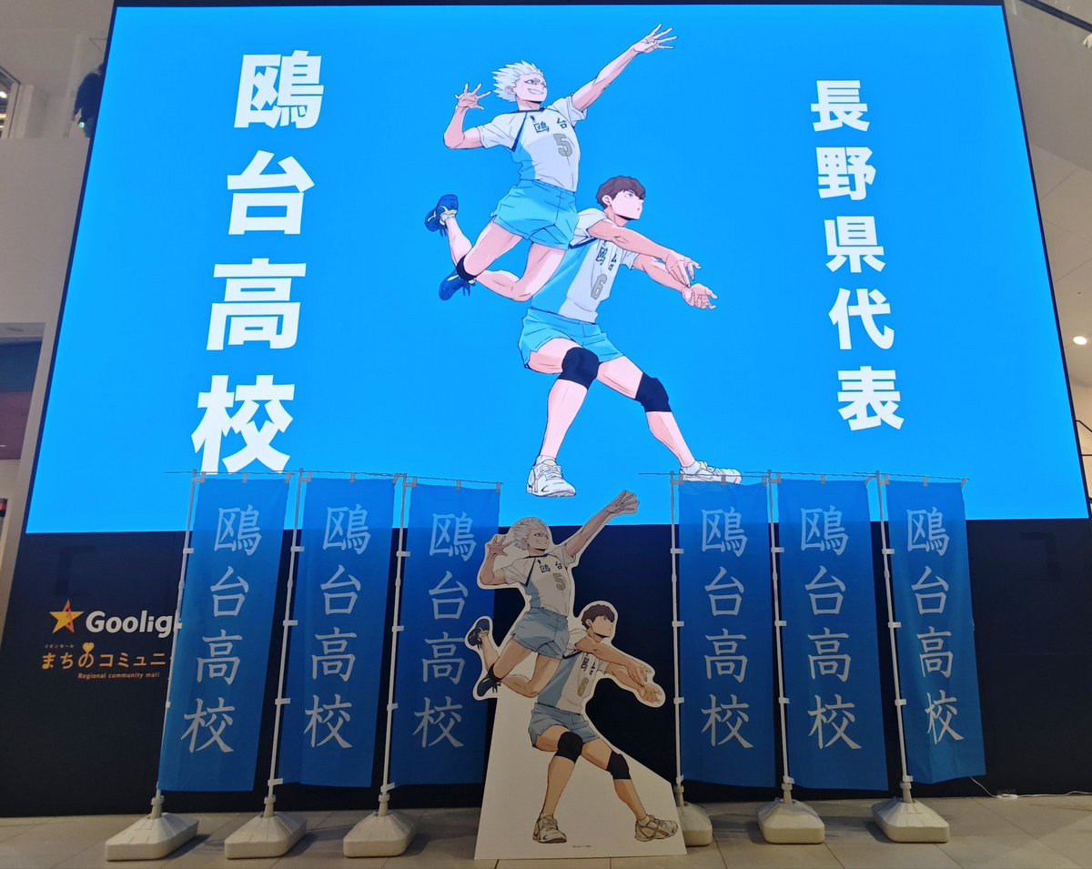 haikyu_ensei's tweet photo. 【長野会場】
#ハイキュー!! 全国遠征ポップアップストア

本日4月29日(水)より
長野会場はオープン!!📢

【長野県代表 鴎台高校】
特別展示もお見逃しなく!!👀

ぜひ会場までお越しください‼︎🚌

🏐イオンモール須坂（長野県）
1階 Goolightコート
26年4月29日〜5月10日
https://t.co/IVfW4pdf3x https://t.co/lZoCh39qW0