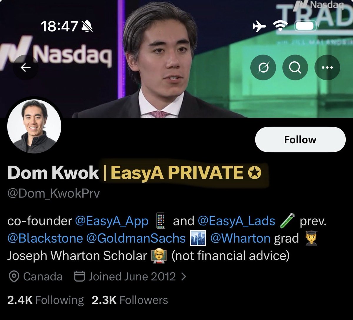 Dom Kwok | EasyA tweet media