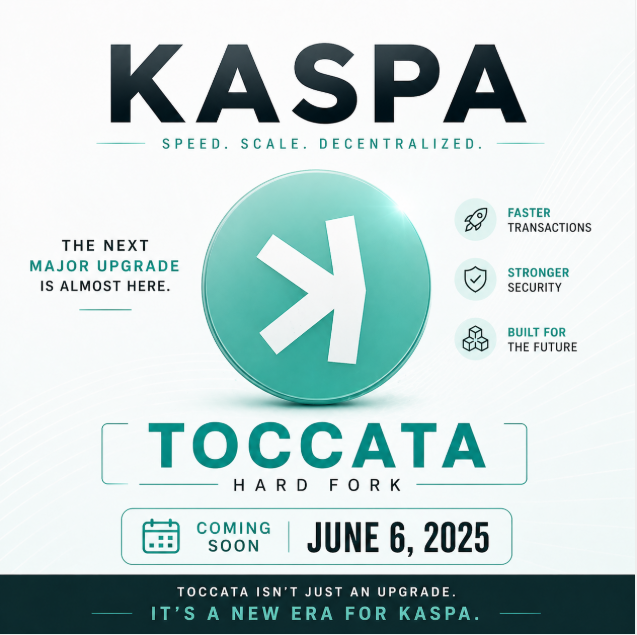 DilSeCrypto1's tweet image. 🚨Toccata Hard Fork is almost here.

This isn't a small upgrade, it's a major milestone for Kaspa.

When it goes live, expect a real shift in attention, builders, and momentum.

Not much time left. When it hits, things will move fast.

#KAS #Kaspa