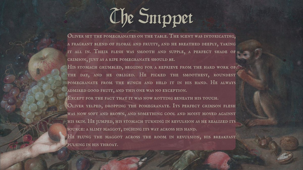 ven_fren's tweet image. 🍊Unreliable narrator convinced he's the hero
🍊Victorian Gothic Vibes 
🍊Unstable reality
🍊An orange that never rots

ORANGE

DORIAN GRAY x THE FALL OF THE HOUSE OF USHER x CHARLIE AND THE CHOCOLATE FACTORY
#questpit #H #A #S #querying