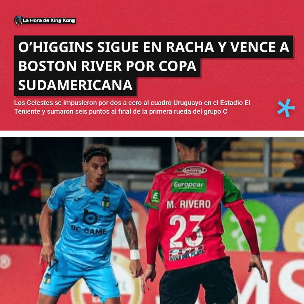 horadekingkong's tweet image. 🔥 O’Higgins sigue en racha y vence a Boston River por Copa Sudamericana

👉 Léela completa en el siguente link:
lahoradekingkong.cl/futbol-inter/o…

#LaHoradeKingKong.cl #O'Higgins #CopaSudamericana #BostonRiver