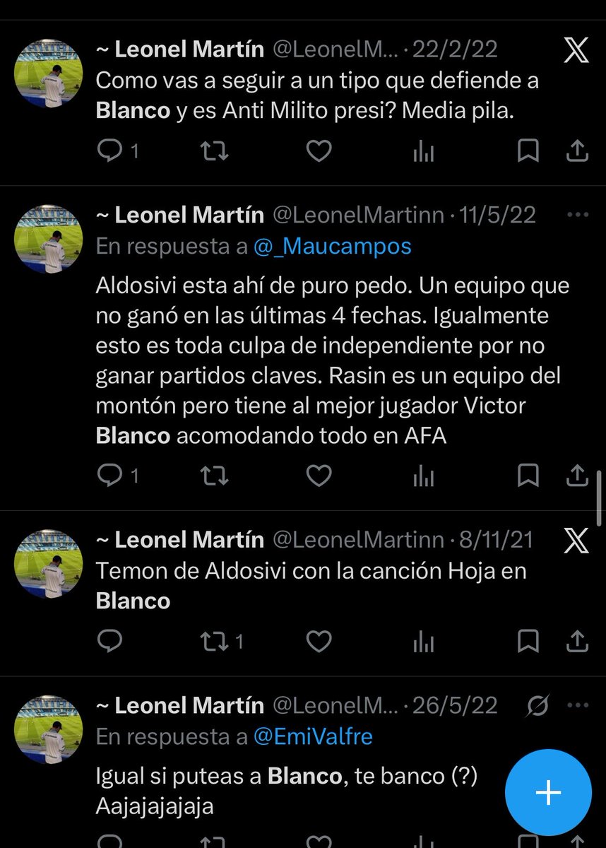 LautoroM22's tweet photo. El tipazo se la pasó puteando a Blanco 4 años en todo tipo de contextos y a cualquier socio que decía lo mismo que él dice hoy. https://t.co/lZdzh7yvv4