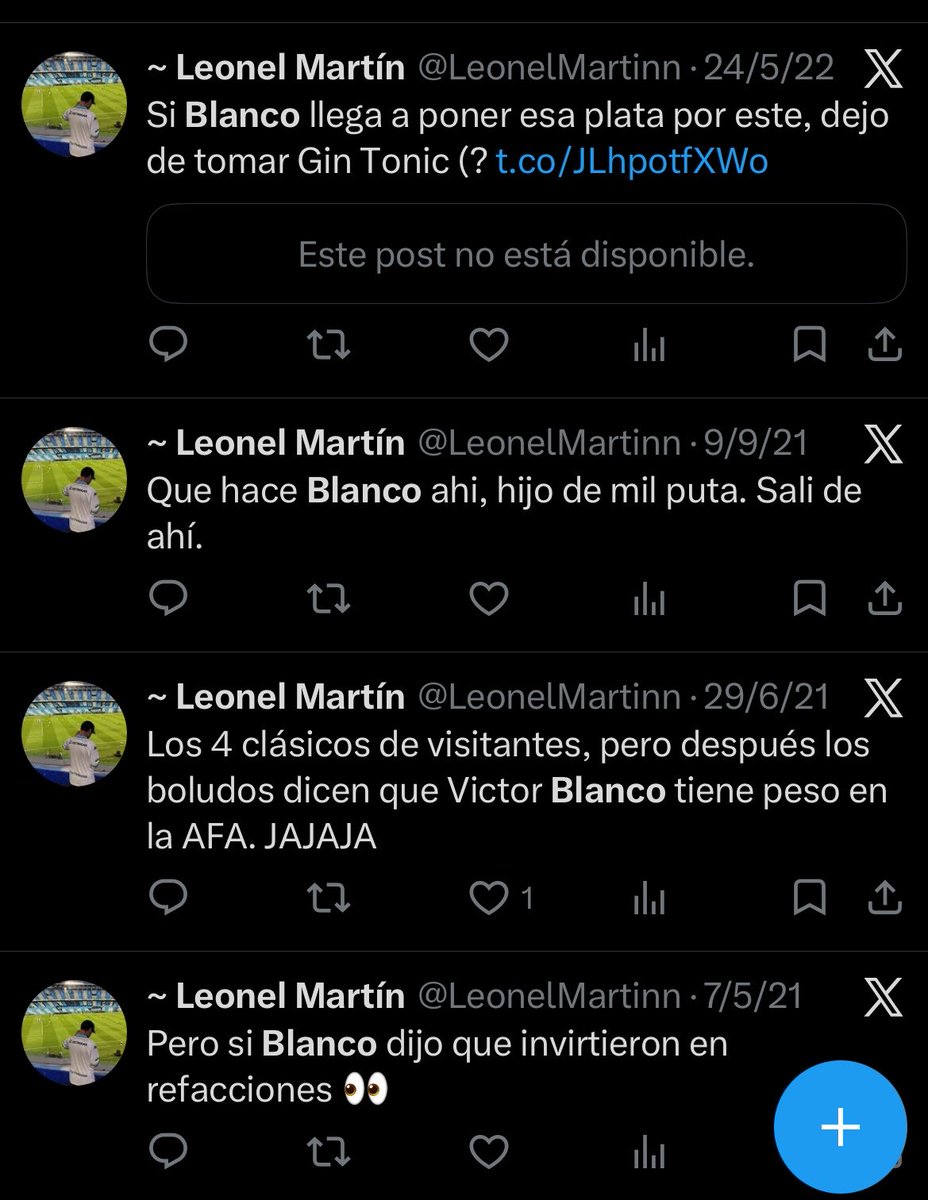 LautoroM22's tweet photo. El tipazo se la pasó puteando a Blanco 4 años en todo tipo de contextos y a cualquier socio que decía lo mismo que él dice hoy. https://t.co/lZdzh7yvv4