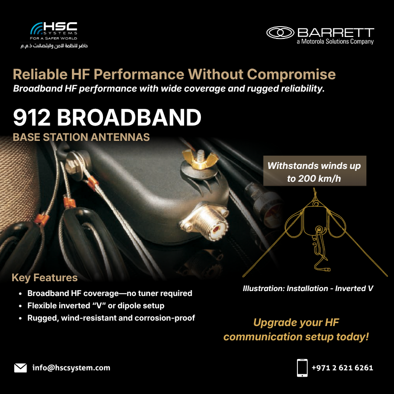 HSCSystem's tweet photo. Reliable HF performance without compromise—built to deliver wide coverage and rugged durability in any condition.
#HSCS
#forasaferworld #uae #abudhabi #dubai #digitaltransformation
#BarrettCommunications #912Broadband
#BaseStation #HFCommunication
#ملتزمون_ياوطن
#نتصدر_المشهد https://t.co/zWf3O1jJ5Q