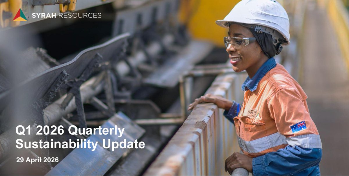 SyrahResources's tweet image. Q1 2026 Quarterly Sustainability Update
View the report here: datocms-assets.com/65260/17774335…
$SYR #Sustainability #ESG #Syrah #SyrahResources