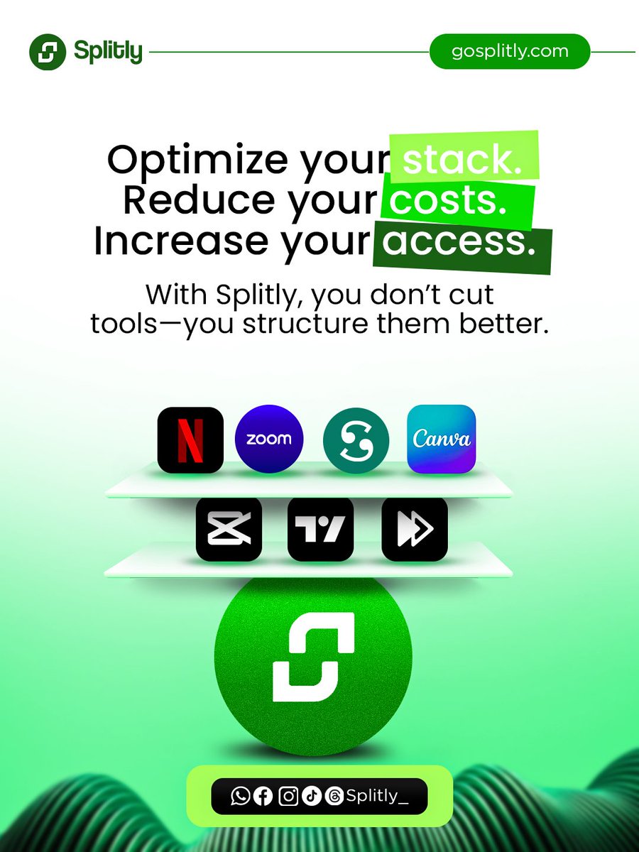 splitly_1's tweet image. Optimize your stack. Reduce your costs. Increase your access.
With Splitly, you don't cut tools
you structure them better.
Netflix • Zoom • TradingView • Canva • Scribd • FX Replay
Smart access for serious traders. 🟢
gosplitly.com
#TradingNG #Splitly #FinTech