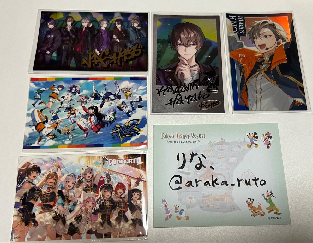 araka_ruto's tweet photo. 【交換】にじさんじ にじフェス2026 CONCERTO VACHSS THE TAKEOVER チェキ風カード 特典 ステッカー

(譲)画像1枚目
(求)画像2枚目
異種交換可能、郵送交換希望です。
お気軽にお声掛けください。 https://t.co/f4g6YQlXaV