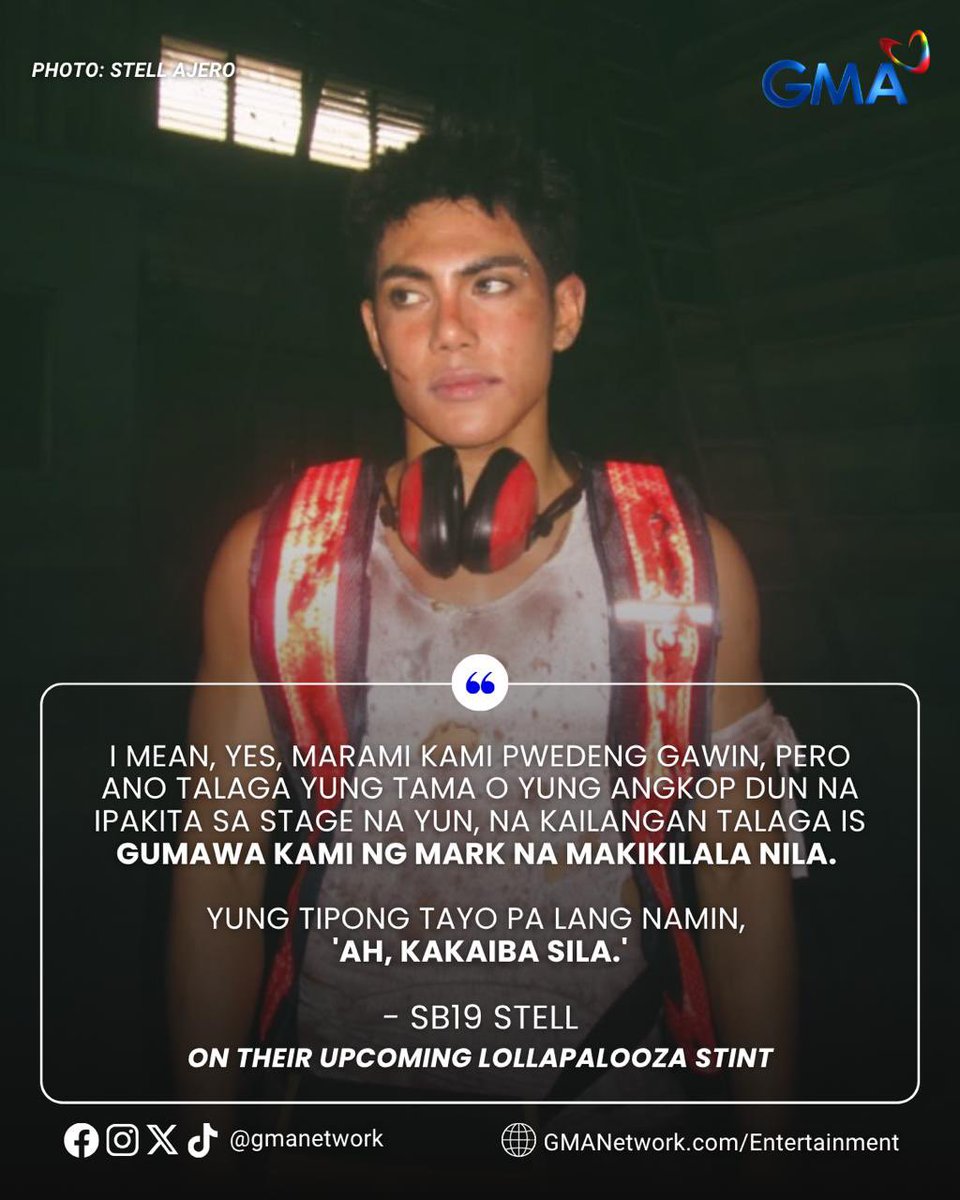 gmanetwork's tweet image. “AH, KAKAIBA SILA.” 🇵🇭✨

As the first Filipino act to take the festival stage, P-pop powerhouse #SB19 aims to proudly showcase the excellence of Filipino talent on a global platform.

Read more about it HERE: bit.ly/4ugYuv4

#KapusoTalks