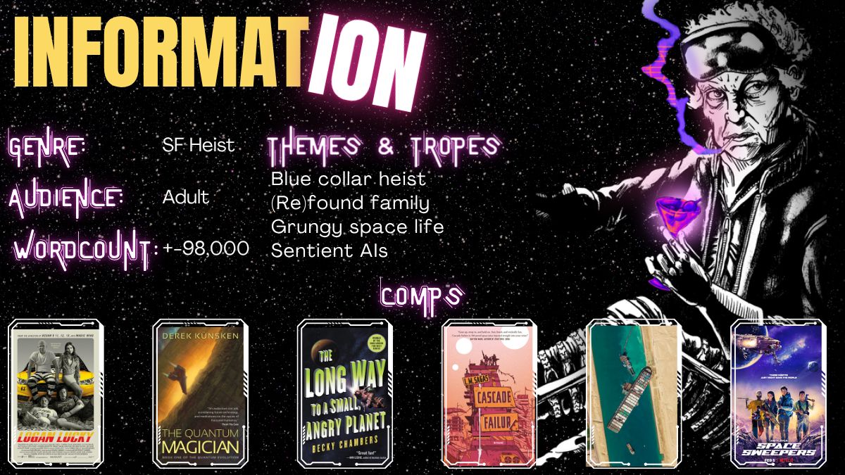 GusRyer's tweet image. QUANTUM MAGACIAN 🤝 LOGAN LUCKY

When an AI-piloted space hauler threatens her space station, aging &amp;amp; indebted traffic controller Dez decides to rob the hell out of it

She's got a plan &amp;amp; motley crew but, when things aboard aren’t as expected, all bets are off
#QuestPit #W #SF #A