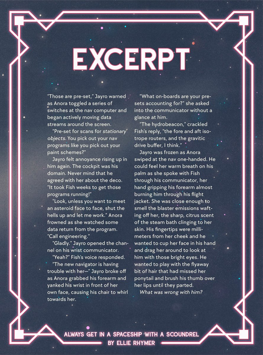 EllieYellu's tweet photo. Heists, spice, and space, oh my!

What do you do when:
🏳️‍🌈 You're a disaster bisexual
😱 Space witches want your hyperspace treasure maps
💫 You have to get off Hecate IV before you're caught

You ALWAYS GET IN A SPACESHIP WITH A SCOUNDREL 🥵🚀

#QuestPit #AG #OS #A #R #SF #SFF https://t.co/twT7IkuVSn