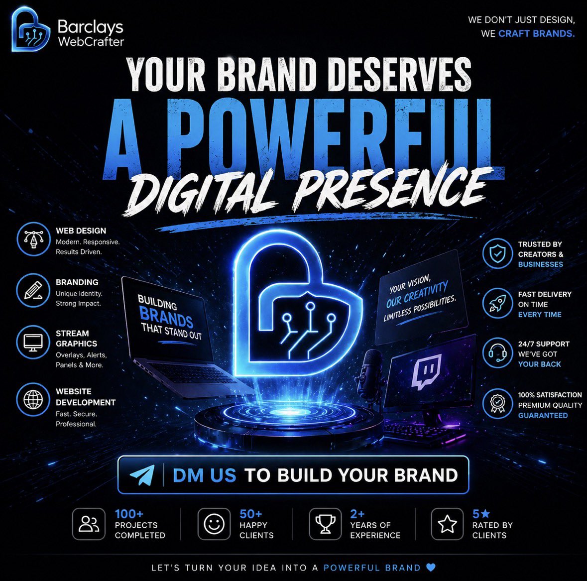 barclaysweb0102's tweet photo. DM us and let’s build your brand
#branding
#webdesign
#logodesign
#digitalagency
#brandidentity
#graphicdesign
#socialmediadesign
#contentcreation
#streamergraphics
#webdevelopment
#creatordesign
#startupbranding
#designagency
#businessbranding
#creativeagency https://t.co/ULeGJnaPTb