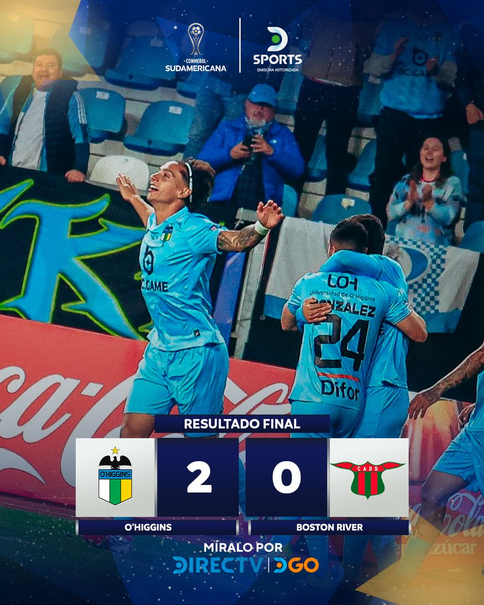 EL CAPO DE PROVINCIA SE HIZO GIGANTE EN EL TENIENTE 🔰

🇨🇱 O'Higgins venció 2-0 a Boston River con goles de Sarrafiore y González por la jornada 3 de la CONMEBOL #SudamericanaEnDSPORTS.

🟥 Suhr y O'Neil fueron expulsados en el conjunto uruguayo.